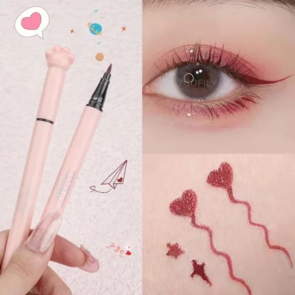 SUAKE 1Pcs Black Liquid Eyeliner Makeup Pen Waterproof Long-lasting Eyeliner Sweat-proof Not Easy to Smudge Cat's Claw Pen