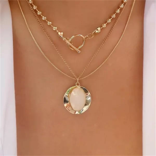 Vintage Fashion Punk Thick Chain Head Coin Lock Pendant Necklace For Women Female Multilevel Gold-plate Hip Hop Jewelry Gfit - Image 18