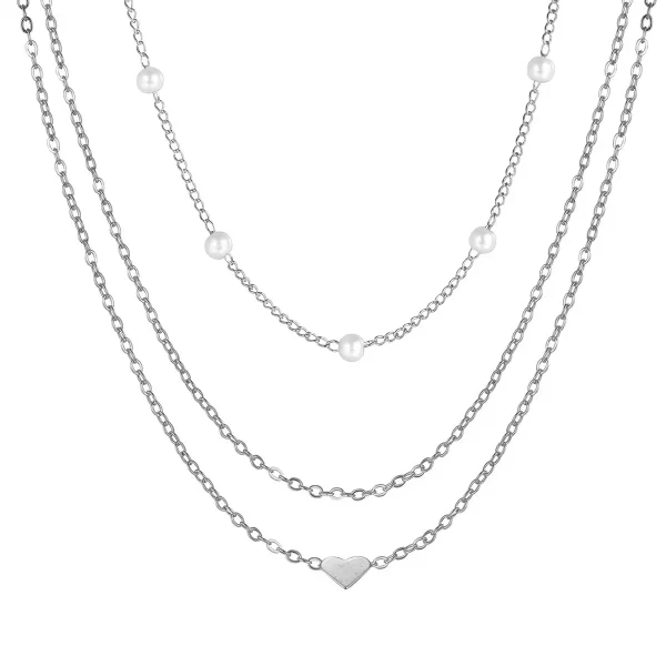 LATS Multilayer Pearl Cross Love Heart Pendant Necklaces for Women Gold Color Fashion Collarbone Neck Chain 2024 Trend Jewelry - Image 8
