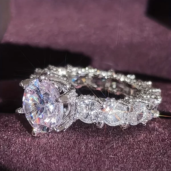 Hot Selling Silver Plated Rings For Women Square Cubic Zircon Jewelry Wedding Engagement Ring Wholesale Size 6-10 - Image 4