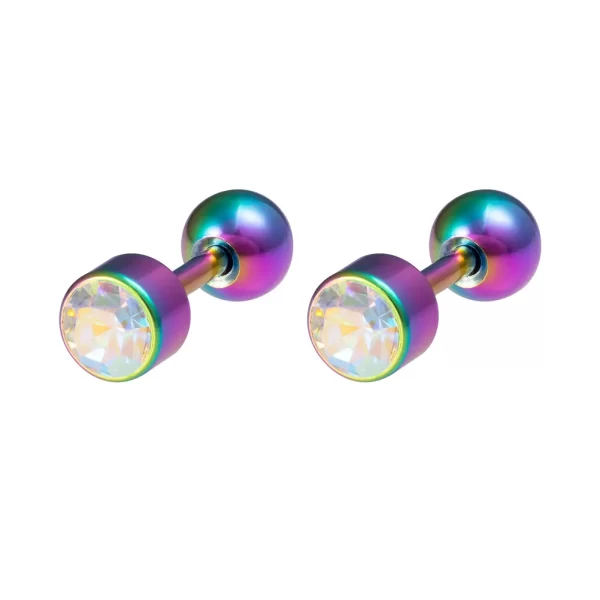 1 Pair Medical Stainless Steel Crystal Screw Round Ball Stud Earrings Ear Bone Nail Cartilage Earring Ear Piercing Body Jewelry - Image 19