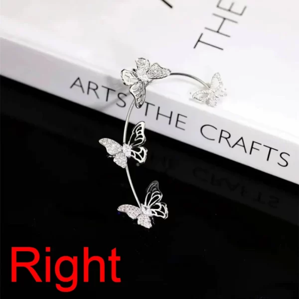 Design Hollow Butterfly Earrings Fashion Exquisite Single Ear Hook Women Girls Metal Rhinestones Ear Cuff Crystal Jewelry Gift - Image 16