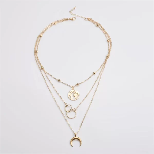 Crystal Zircon Heart Star Charm Layered Pendant Necklace Set for Women Charms Fashion Square Rhinestone Female Vintage Jewelry - Image 12