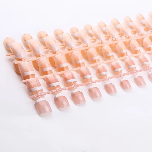 24/120Pcs Nude White French Fake Nail Short Square Nail Tips Fashion Wearable False Nails Simple Full Cover Press on Nails - Image 2
