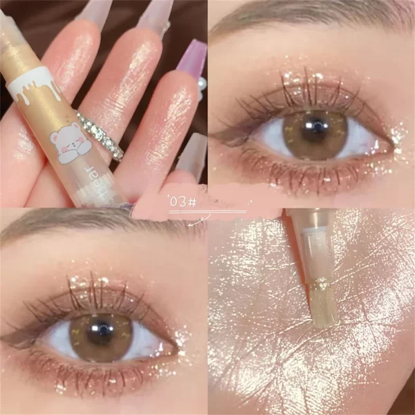 Lying Silkworm Highlighter Pen White Pearl Shiny Diamond Waterproof Lasting Eye Makeup Glitter Brightening Eyeliner Eyeshadow - Image 9