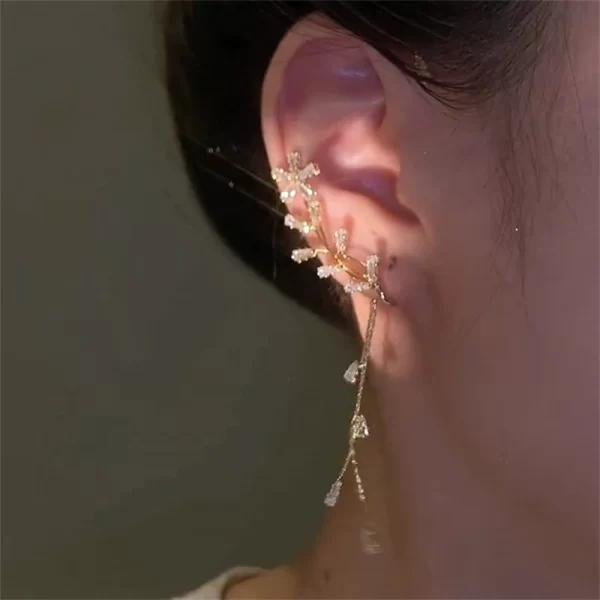 Korean Elf Butterfly Ear Cuff Without Piercing Clip Earrings for Women Elegant Sparkling Zircon Crystal Ear Clip Wedding Jewelry - Image 24