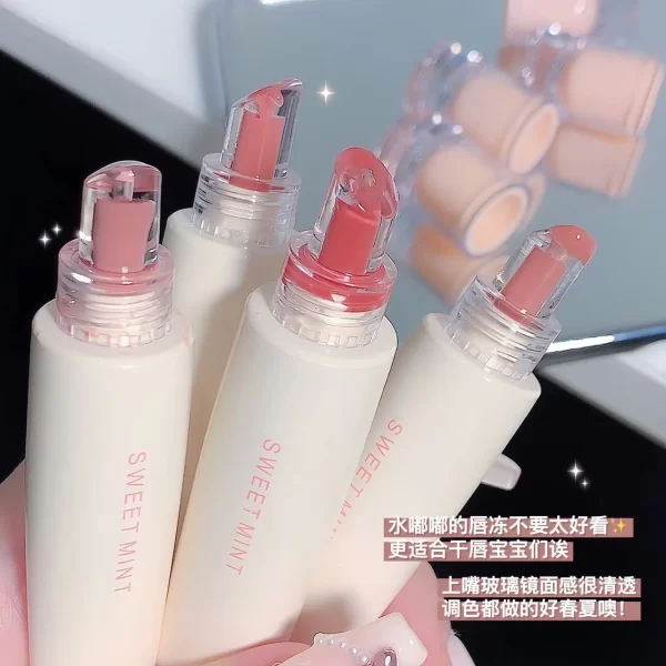 Sweet Mint Jelly Lip Glaze Non-stick Lip Tint Lasting Cosmetic Liquid Lip Moisturizing Crystal Lipstick Korean Glass Gloss - Image 3