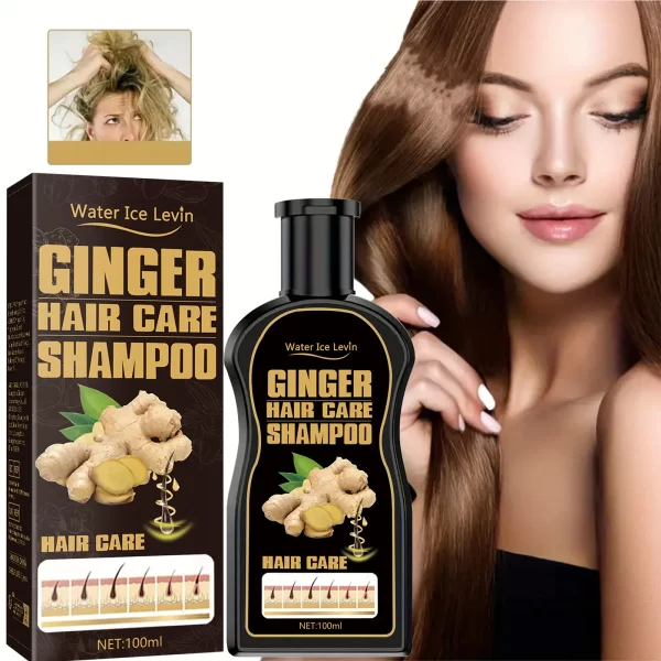 Ginger shampoo black shampoo hair dye black color permanent genuine harmless natural plant non-irritating - Image 2