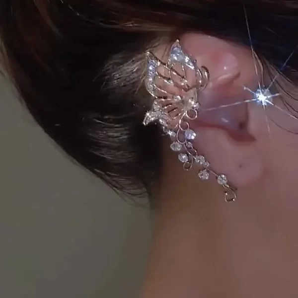 Korean Fashion Zircon Butterfly Elf Ear Cuff for Women Sparkling Zircon Crystal Without Piercing Clip Earrings Wedding Jewelry - Image 6