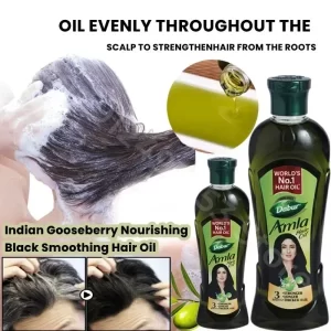 India Dab Amla ur HAIR OIL for Healthy Hair and Moisturized Scalp Indian Gooseberry Nourishing Black Smoothing Hair Oil 180ml