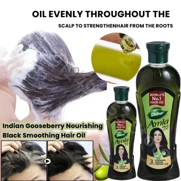 India Dab Amla ur HAIR OIL for Healthy Hair and Moisturized Scalp Indian Gooseberry Nourishing Black Smoothing Hair Oil 180ml