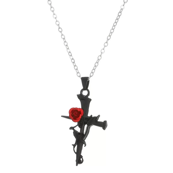 Gothic Rose Red Love Necklace Women's Y2K Grunge Jewelry Dainty Silver Color Tonebloody Human Heart Pendant Personalized Gifts - Image 9