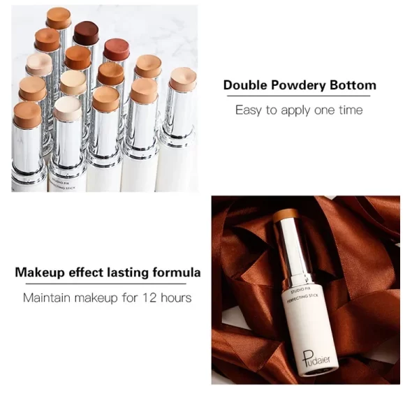 Pudaier Highlighter Face Concealer Foundation Cream Make Up Corrector Stick Cover Dark Circle Makeup Concealer Pencil - Image 2