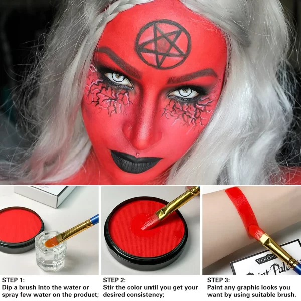 30G Water Solubility Monochromatic Body Paint Black And White Makeup Face Paint Halloween Party Waterproof Makeup Body Painting - Image 6
