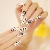 24pcs Artificial Acrylic Nail Art Fake Nails Full Coverage Removable Press on Nails Halloween Pumpkin Skull Moon False Nail Tip - Image 31