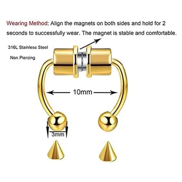 5pcs Stainless Steel Magnet Fake Nose Ring Hoop Fake Piercing Hoop Septum Rings For Women Fashion Gothic Rock Body Jewelry Gifts - Image 6