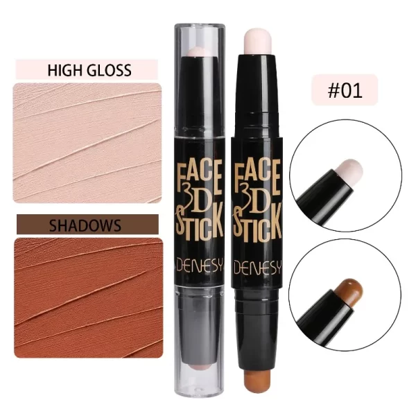 Face Freckles Double Head Concealer Pen Long Lasting White Dark Circles Corrector Contour Eye Stick Pencil Cosmetic Makeup - Image 9