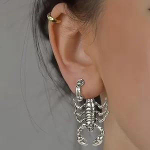 New Personalized Originality Design Scorpion Stud Earring Gothic Hip Hop Earring for Men Cartilage Pendants Punk Rock Jewelry