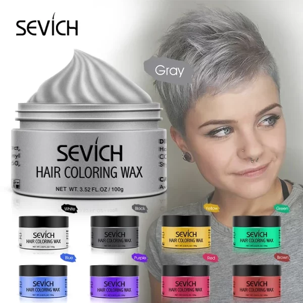 9 Color Hair Color Wax For Men and Women One-time Temporary Hair Color Cream Gel 100g Grandma Grey Color Hair Styling