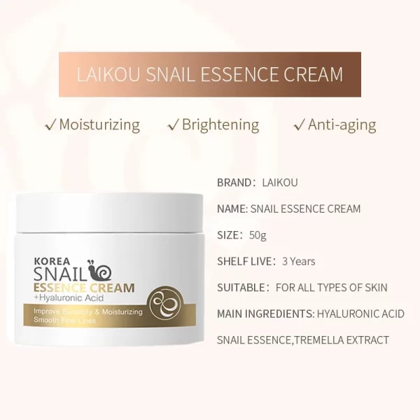 Snail Anti-aging Cream Collagen Moisturizing Nourish Repair Face Damaged Lift Firm Smooth Bright Whitening Skin Care Day Cream - Image 5