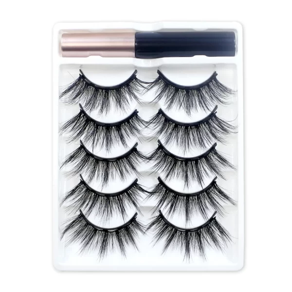 REDSIREN 5Pairs Magnetic Eyelashes With Eyeliner Reusable Thick Natural Eye Lashes New 5Piece Magnet False Eyelashes - Image 9