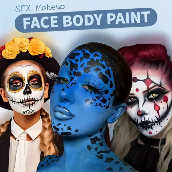 30G Water Monochromatic Body Paint Black And White Matching Makeup Face Paint Halloween Party Waterproof Makeup Body Painting - Image 6