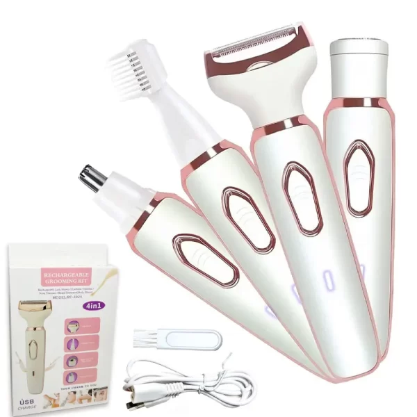 4 in 1 Electric Razor for Women Shaver Lady Shaver Body Hair Trimmer for Armpit Bikini Arm Leg Face Mustache Portable Painless - Image 2