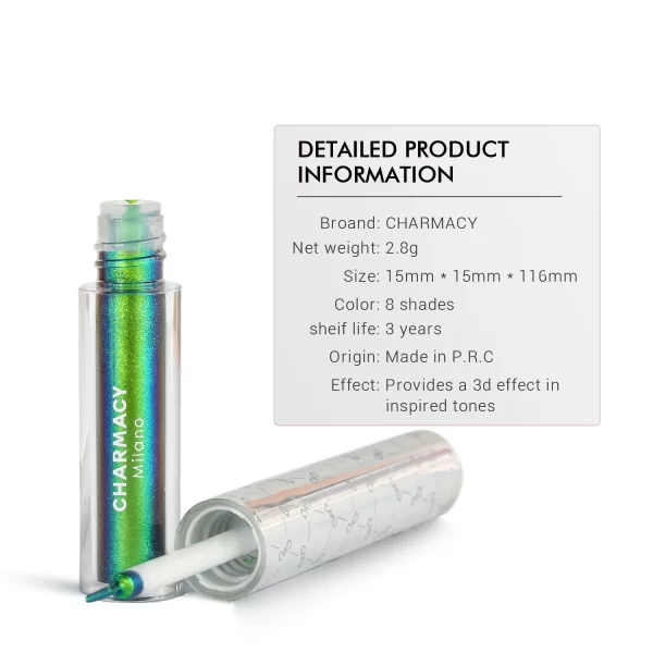 CHARMACY Chameleon Waterproof Liquid Eyeliner Glitter Long-lasting High Pigment Smudge-proof Eye Liner Makeup Cosmetic for Women - Image 4