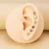 1 Pair Medical Stainless Steel Crystal Screw Round Ball Stud Earrings Ear Bone Nail Cartilage Earring Ear Piercing Body Jewelry - Image 3