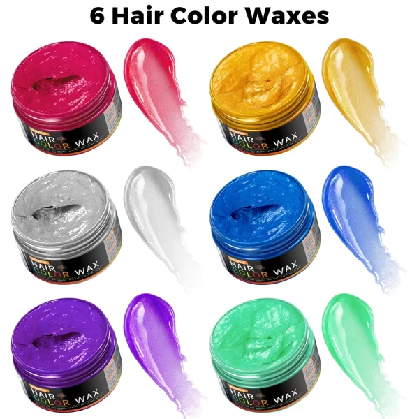 GOIPLE Unisex 120g Hair Color Wax Pomade Temporary Long Lasting Hold Hair Dye Cream Mud Disposable Molding Coloring Styling Gel - Image 5