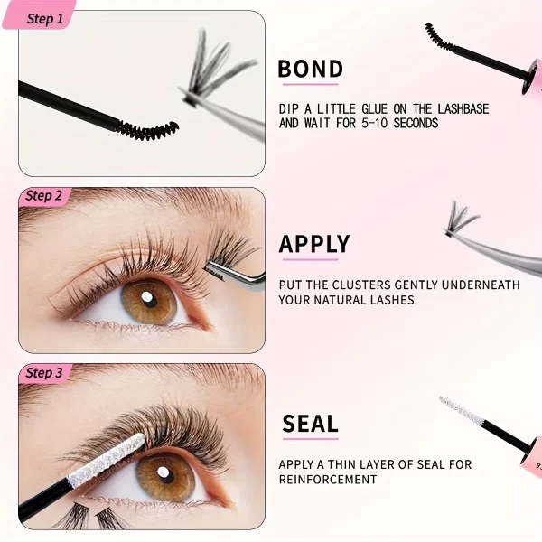 Lash Bond And Seal 10ml DIY Lash Extension And Lash Glue Remover 5ml Kit Long Lasting 48-72 Hours Waterproof Makeup Tool - Image 6
