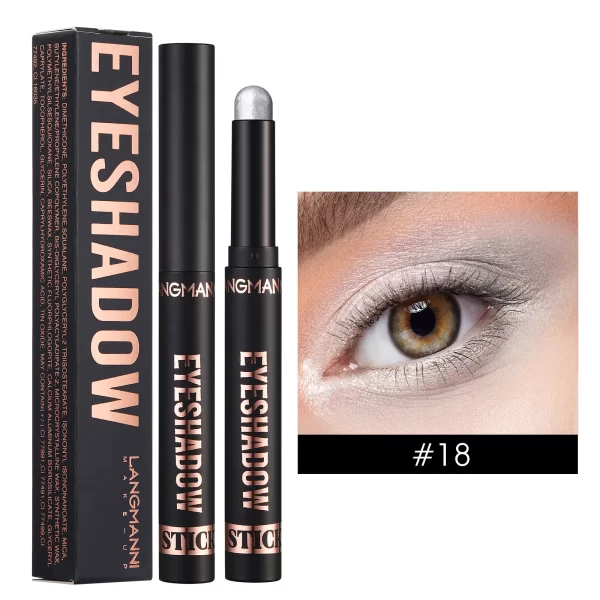 Smoky Dark Blue Eyeshadow Pencil Stick Waterproof Pearlescent 16 Colors Metallic Glitter Eye Shadow Highlighter Pen Makeup Tool - Image 19