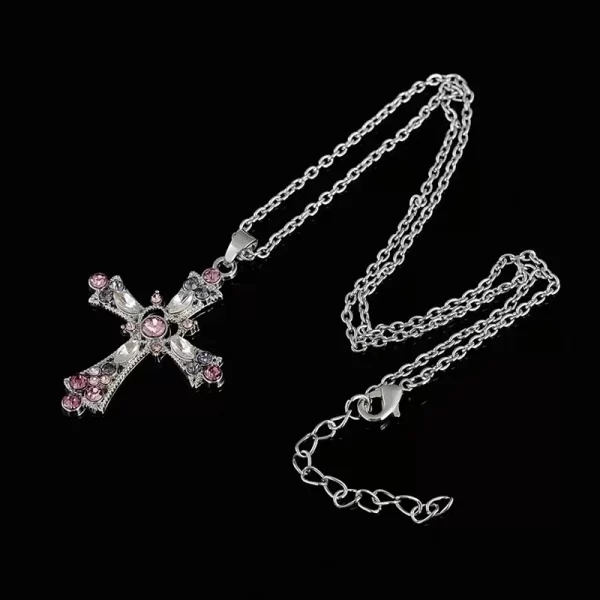 Y2K Punk Crystal Cross Pendant Necklace For Women Men Gothic Clavicle Chain Choker Necklaces Aesthetic Jewelry Bijoux Party Gift - Image 9