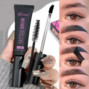 Peel Off Dye Eyebrow Gel Set Semi-Permanent Lasting Eyebrow Tattoo Tint Waterproof Tearing Off Brow Cream with Brow Cards Brush