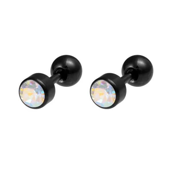 1 Pair Medical Stainless Steel Crystal Screw Round Ball Stud Earrings Ear Bone Nail Cartilage Earring Ear Piercing Body Jewelry - Image 13