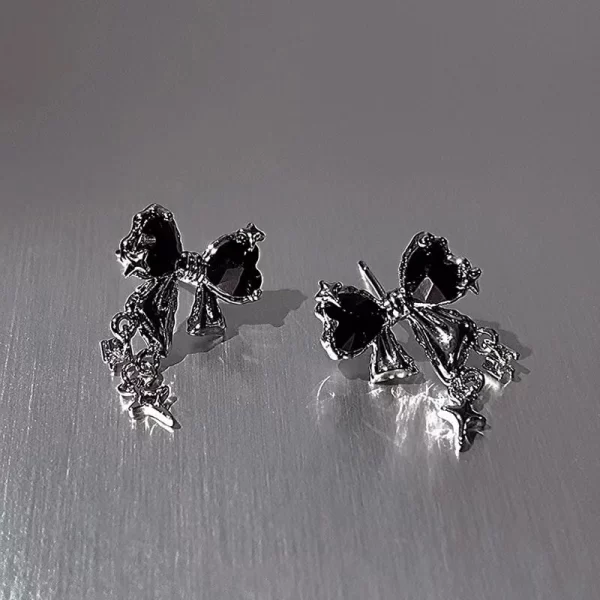 Y2K Bowknot Zircon Stud Earrings for Women Fashion Korean Silver Color Pink Crystal Personality Earring Girl Party Jewelry Gifts - Image 5