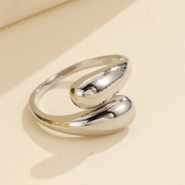 Stainless Steel Simple Smooth Metal Heart Rings For Women Men Y2K Trendy Open Ring Korean Elegant Party Jewelry Couple Gifts - Image 15