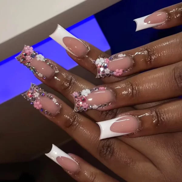 Sweet Romantic Pink Lips Print Wearable Fake Art Nail Spice Girl Frosted False Nails Valentine's Day Press on Nail Glue Manicure - Image 14