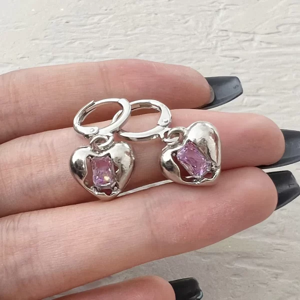 Y2K Bowknot Zircon Stud Earrings for Women Fashion Korean Silver Color Pink Crystal Personality Earring Girl Party Jewelry Gifts - Image 9