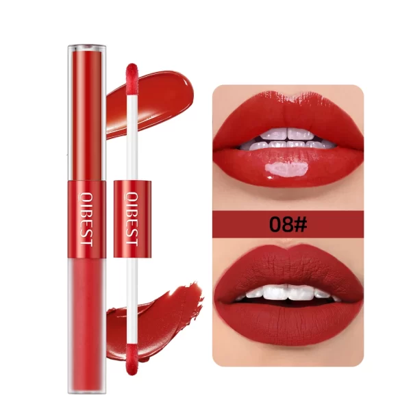 2 IN 1 Double Head Lip Gloss Matte Velvet Red Lip Tint Liquid Lipstick Mirror Gloss Lip Glaze Waterproof Lips Makeup Cosmetics - Image 13