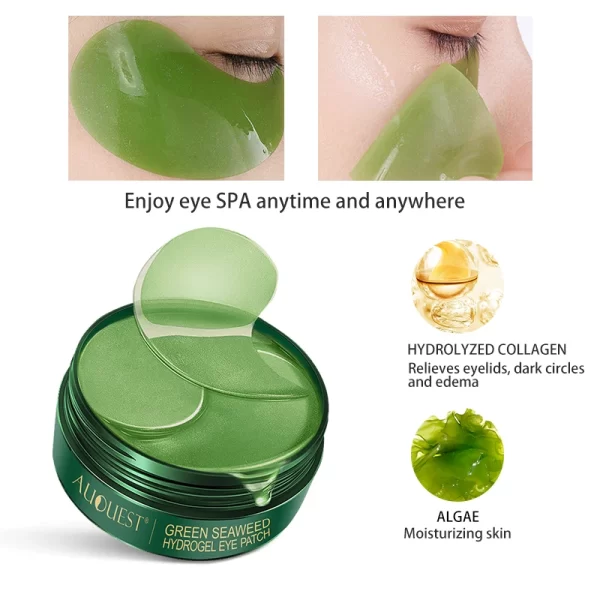 60pcs Seaweed Crystal Eye Mask Patches Hyaluronic Moisturizing Anti Dark Circles Beauty Patches For Eye Masks Skin Care AUQUEST - Image 4