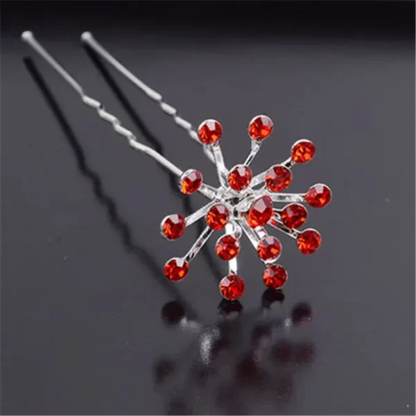 Bride Hair Accessories Rhinestone Flower Crystal Hairpins Retro Pave Hair Clip Hair Jewelry For Women Wedding Party Hair Pins - Image 8