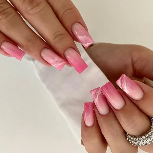 Sweet Romantic Pink Lips Print Wearable Fake Art Nail Spice Girl Frosted False Nails Valentine's Day Press on Nail Glue Manicure - Image 16