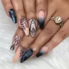 24pcs Artificial Acrylic Nail Art Fake Nails Full Coverage Removable Press on Nails Halloween Pumpkin Skull Moon False Nail Tip - Image 30