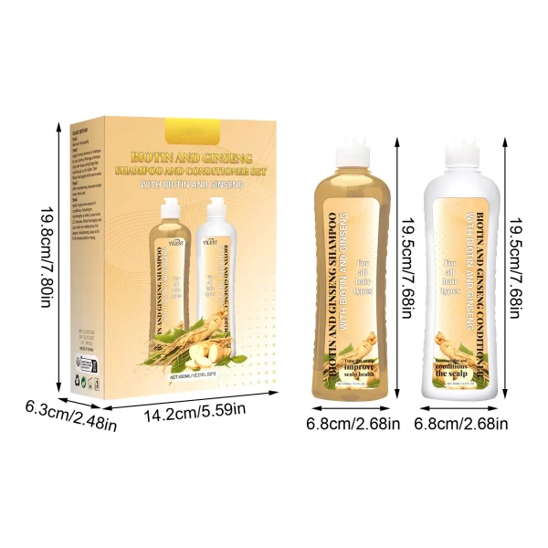 Biotin Shampoo Set Shampoo Set Promote Hair Growth Nourish  Oil Control Shampoo Moisturizing Conditioner,2*450ML - Image 7
