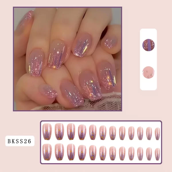 Floral Pattern Wearable Nails – Colorful Flower-Shaped Press-On Nail Tips for Fashionable Manicures - Image 22