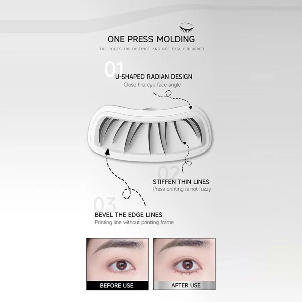 Lower Eyelash Stamp Professionnelle Eyelash Seal Eyeliner Pen Waterproof Sweat Proof Eye Liner 2 In 1 Double Ended Eyelash Seal - Image 3