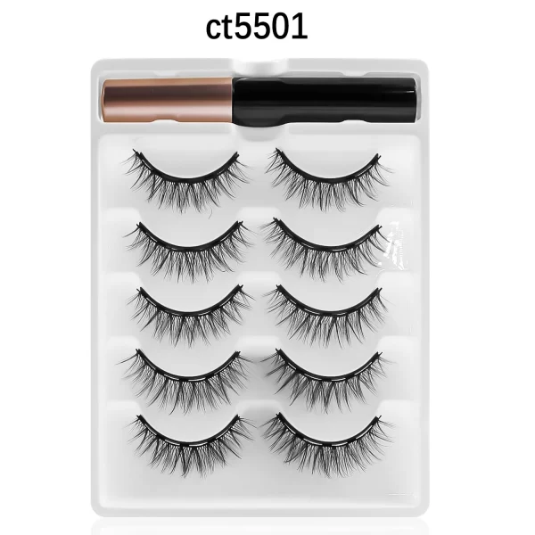 REDSIREN 5Pairs Magnetic Eyelashes With Eyeliner Reusable Thick Natural Eye Lashes New 5Piece Magnet False Eyelashes - Image 10
