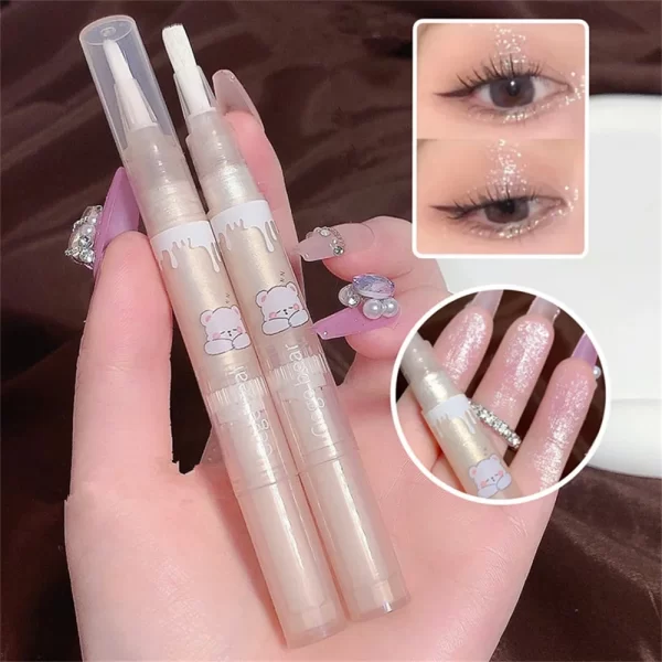 Lying Silkworm Highlighter Pen White Pearl Shiny Diamond Waterproof Lasting Eye Makeup Glitter Brightening Eyeliner Eyeshadow - Image 3