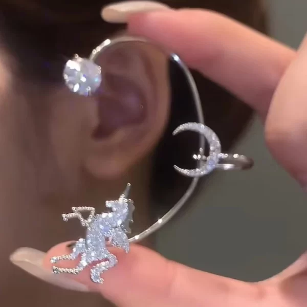 Korean Elf Butterfly Ear Cuff Without Piercing Clip Earrings for Women Elegant Sparkling Zircon Crystal Ear Clip Wedding Jewelry - Image 19